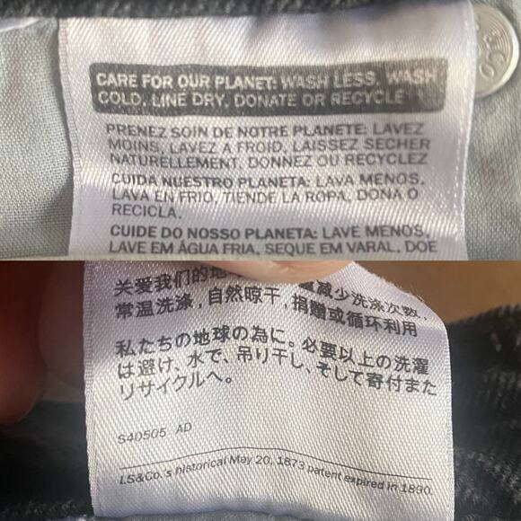 Levi’s Premium Balloon Leg Jeans Women Waist 28 Denim Black Stonewash Loose Leg - Picture 4 of 8